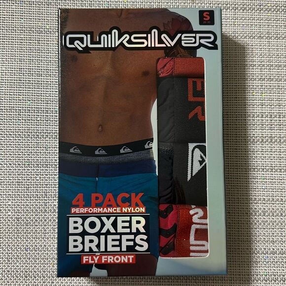 Quicksilver Multi S Multi Performance Nylon Fly Front Boxer Briefs Pack of 4 - Picture 1 of 7